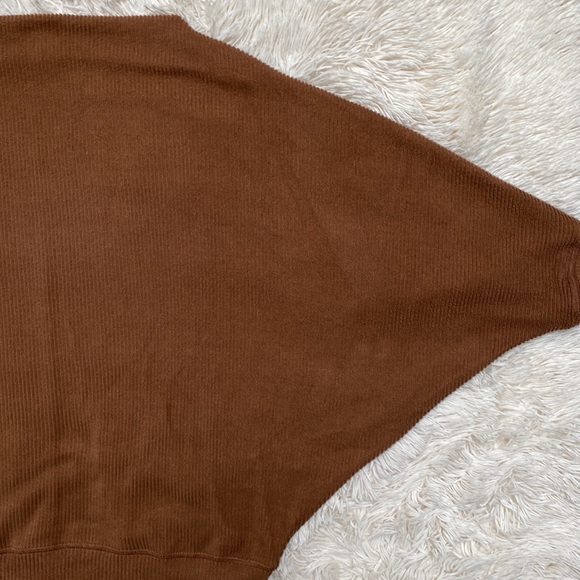 Jenny Boston Ribbed Dolman Top 💗 Brown - Picture 6 of 12